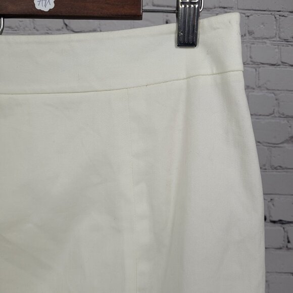 NWT Jones Wear Ivory Cream Stretch Slits Lined Zip Straight Knee Length Skirt 10 - Picture 6 of 11